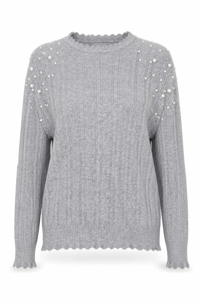 V. Mod Womens Grey Round Neck Cotton Pullover Jumper Size 10
