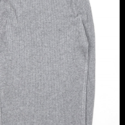 V. Mod Womens Grey Round Neck Cotton Pullover Jumper Size 10