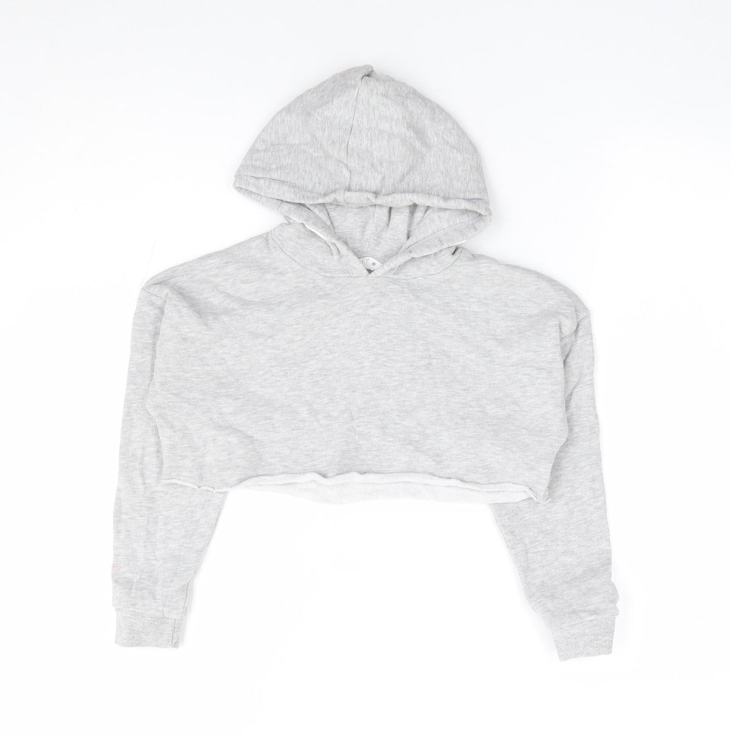 Matalan Girls Grey Cotton Pullover Hoodie Size 10 Years Pullover