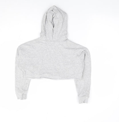 Matalan Girls Grey Cotton Pullover Hoodie Size 10 Years Pullover