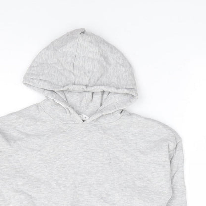 Matalan Girls Grey Cotton Pullover Hoodie Size 10 Years Pullover