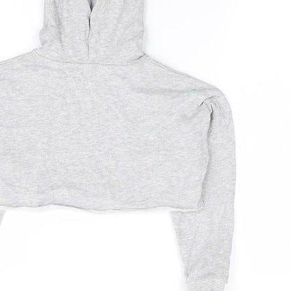 Matalan Girls Grey Cotton Pullover Hoodie Size 10 Years Pullover