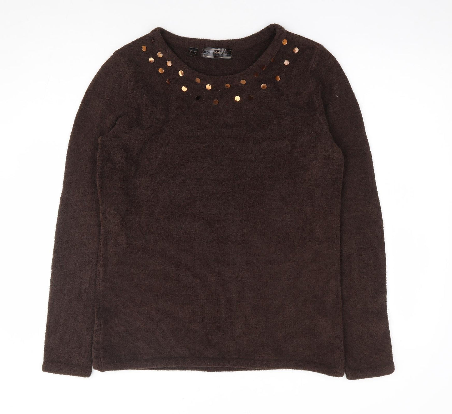 Bon Prix Collection Womens Brown Round Neck Polyester Pullover Jumper Size 14