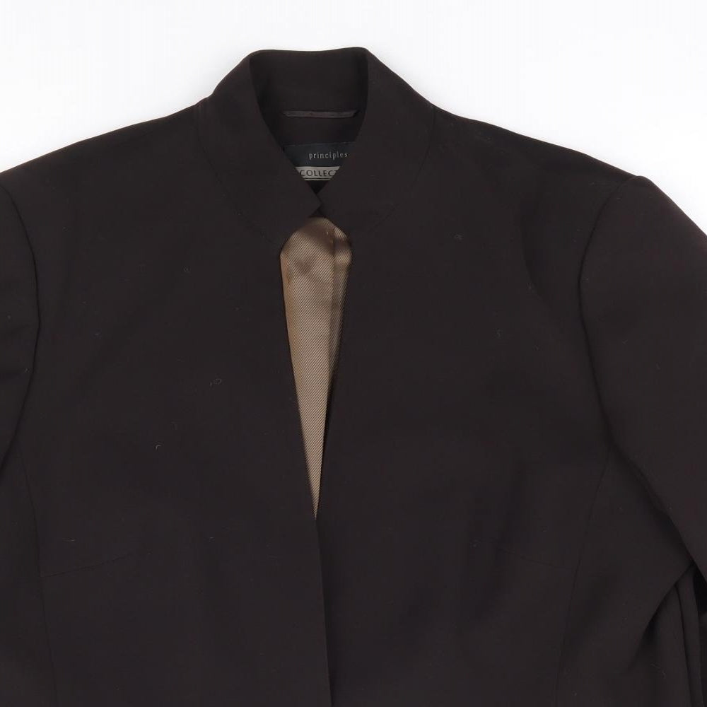 Primciples Womens Brown Polyester Jacket Suit Jacket Size 16