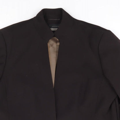 Primciples Womens Brown Polyester Jacket Suit Jacket Size 16