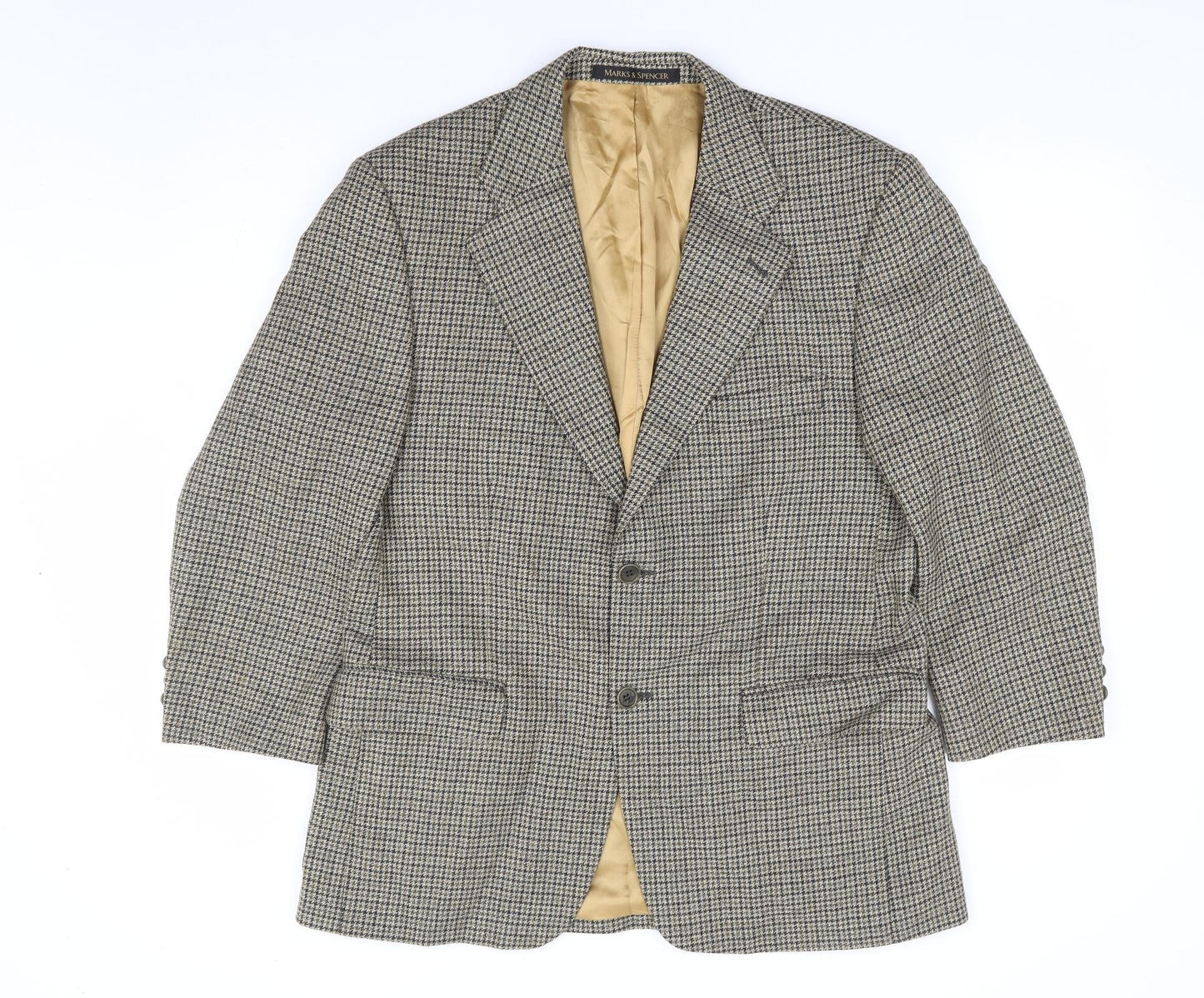 Marks and Spencer Mens Multicoloured Plaid Wool Jacket Suit Jacket Size 40