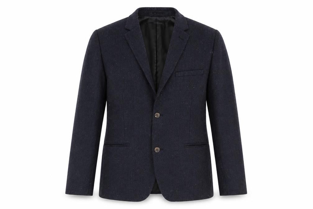 H&M Mens Blue Polyester Jacket Suit Jacket Size 44