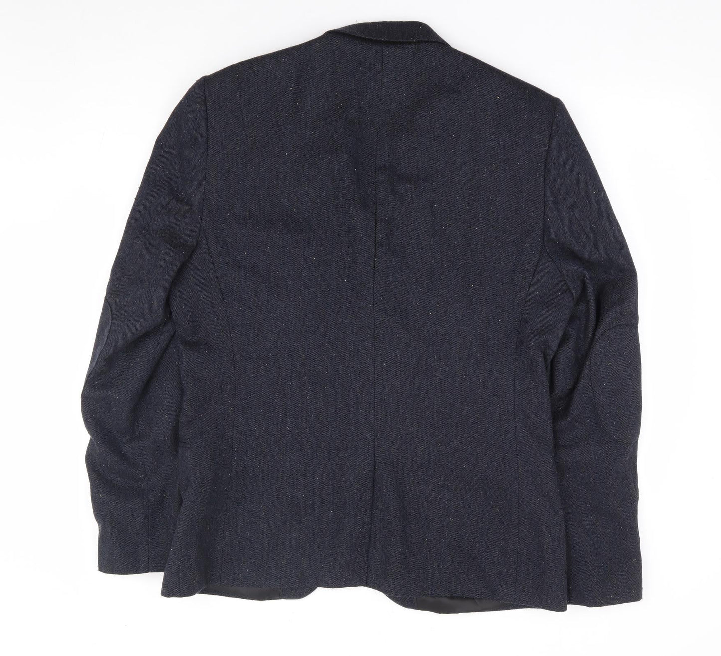 H&M Mens Blue Polyester Jacket Suit Jacket Size 44