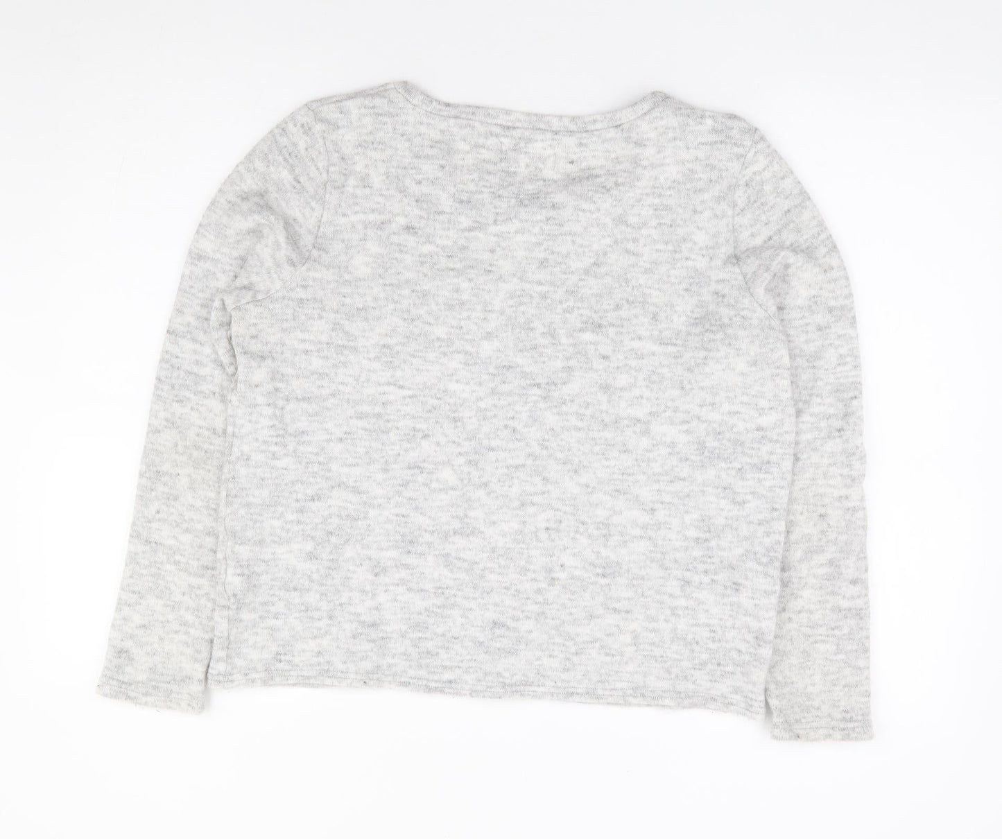 New Look Womens Grey Round Neck Acrylic Pullover Jumper Size 14