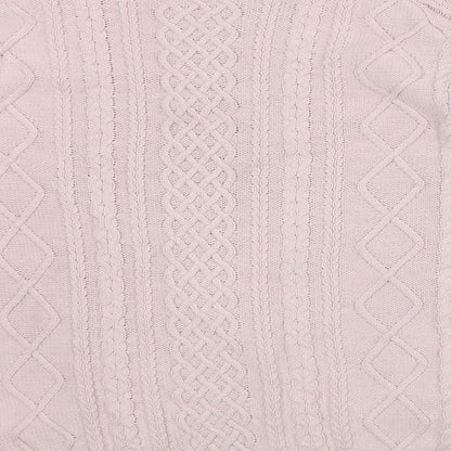TRU Collection Womens Pink Round Neck Cotton Pullover Jumper Size S