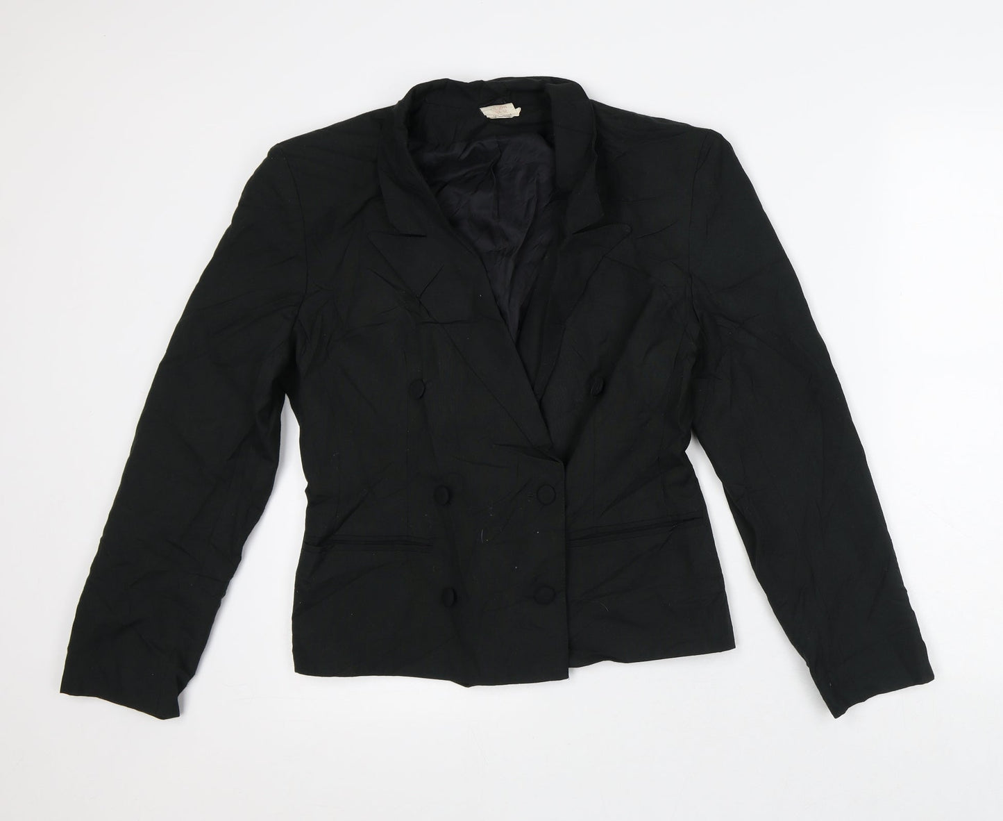 Clu Womens Black Jacket Blazer Size 12