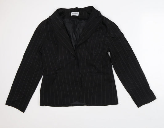 Atmosphere Womens Black Striped Jacket Blazer Size 16