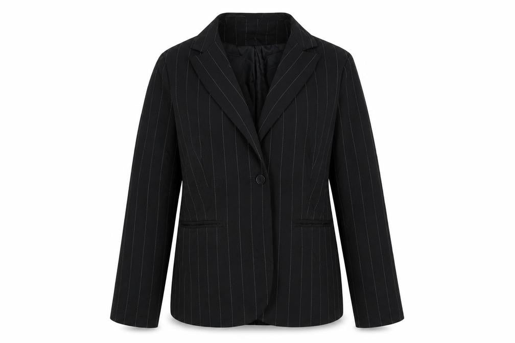 Atmosphere Womens Black Striped Jacket Blazer Size 16