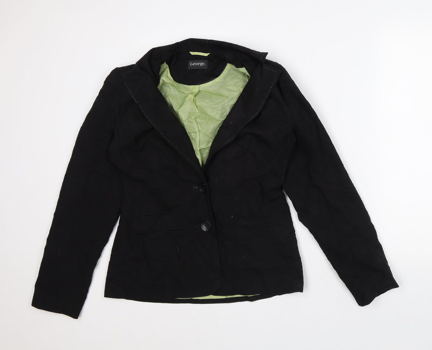 George Womens Black Striped Jacket Blazer Size 10