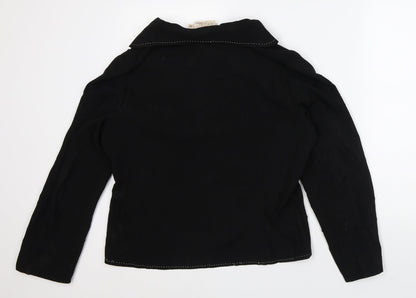 EWM Womens Black Striped Jacket Blazer Size 14