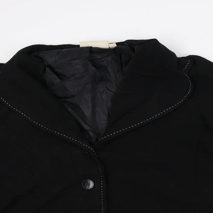 EWM Womens Black Striped Jacket Blazer Size 14