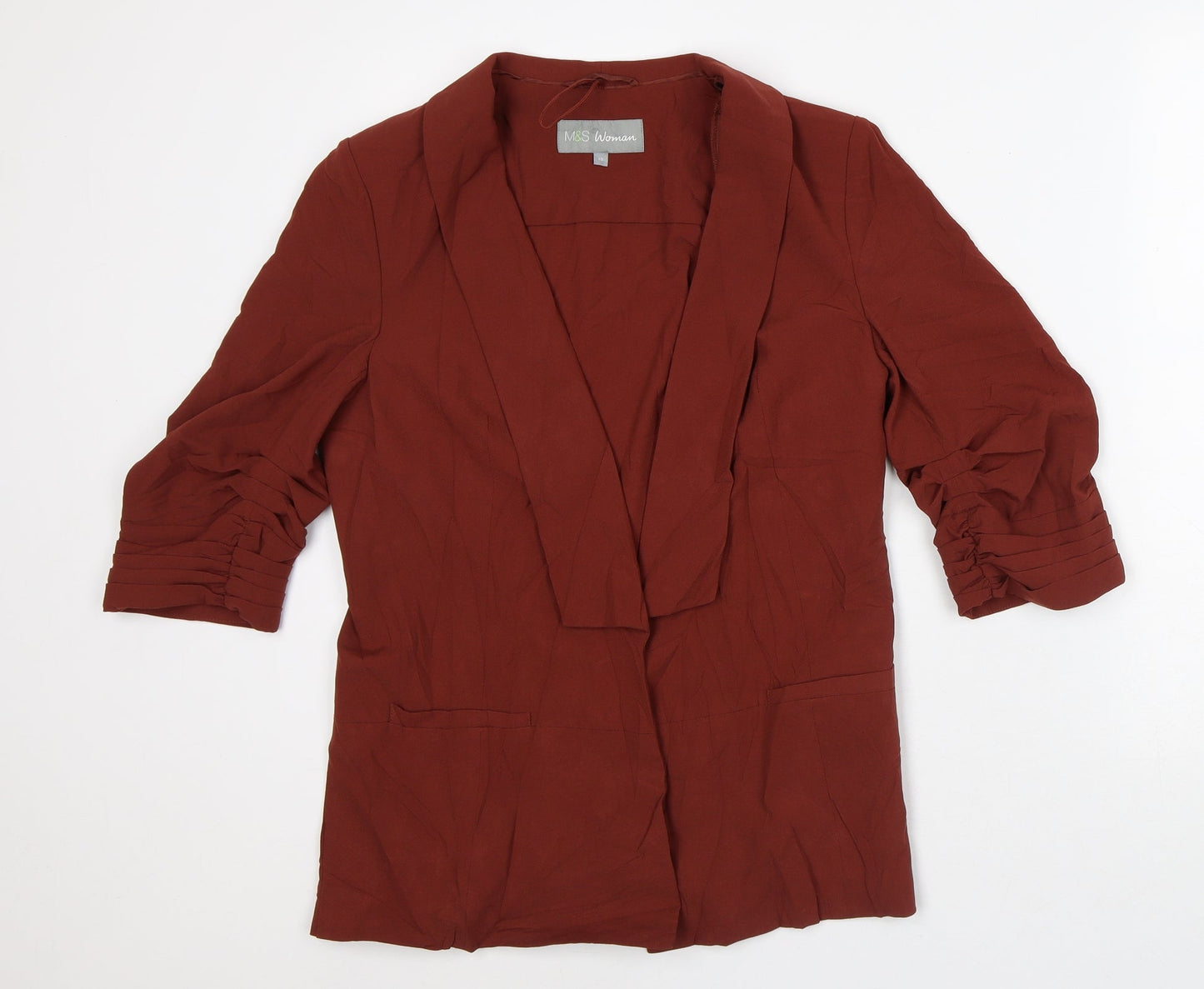 Marks and Spencer Womens Brown Jacket Blazer Size 10 - Short Sleeves