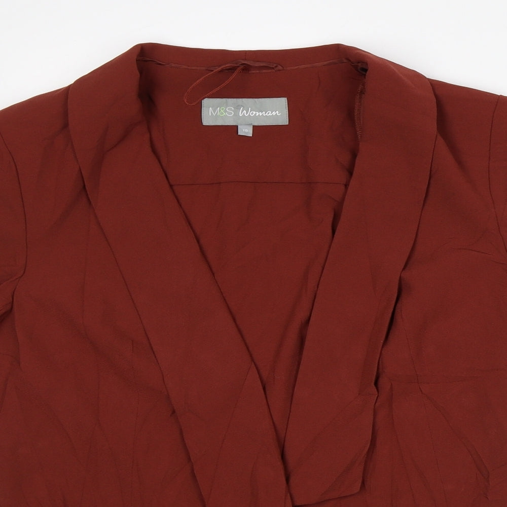 Marks and Spencer Womens Brown Jacket Blazer Size 10 - Short Sleeves