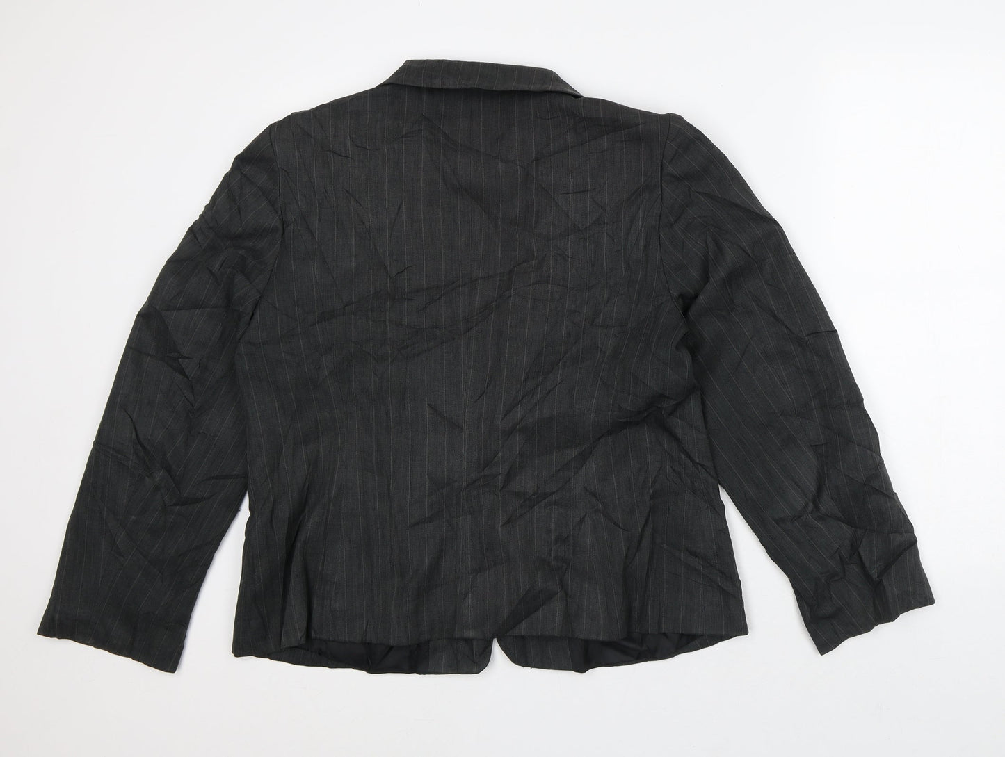 George Womens Grey Striped Jacket Blazer Size 18