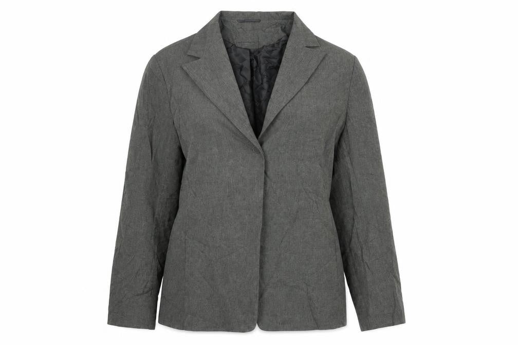 Internacionale Womens Grey Geometric Jacket Blazer Size 12