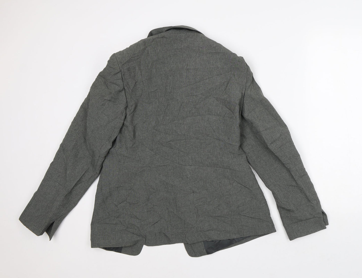 Internacionale Womens Grey Geometric Jacket Blazer Size 12