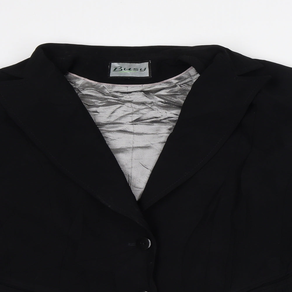 Busy Womens Black Jacket Blazer Size L