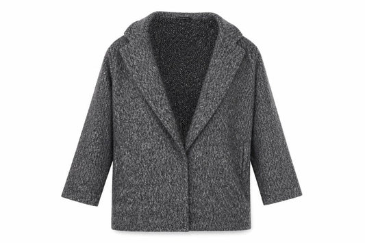 F&F Womens Grey Geometric Overcoat Jacket Size 16
