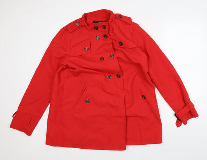 Urban Womens Red Overcoat Coat Size L