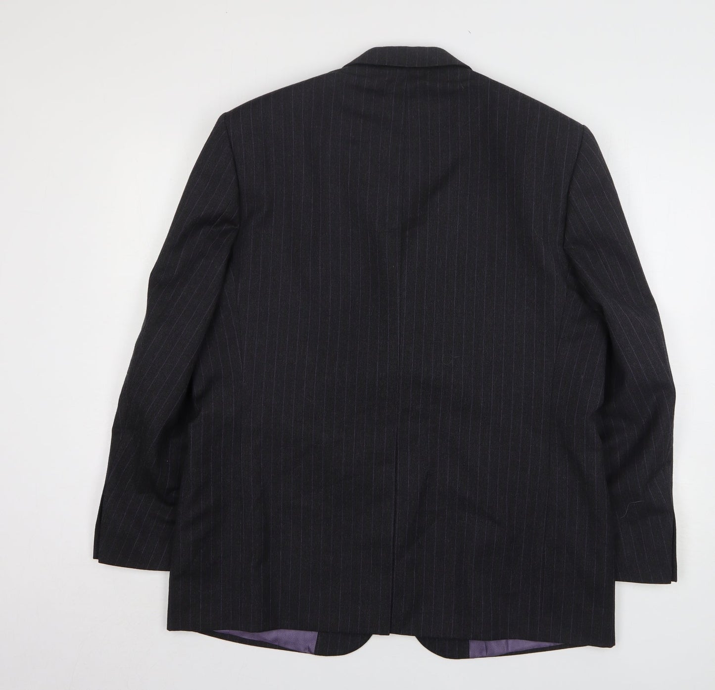 Greenwoods Mens Grey Striped Wool Jacket Suit Jacket Size 42