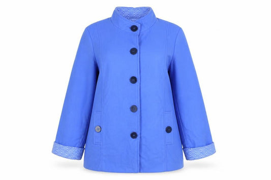Anne De Lancay Womens Blue Overcoat Coat Size M