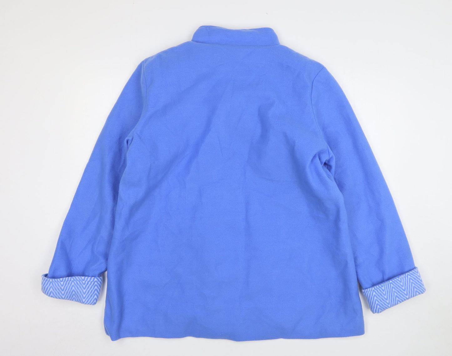 Anne De Lancay Womens Blue Overcoat Coat Size M