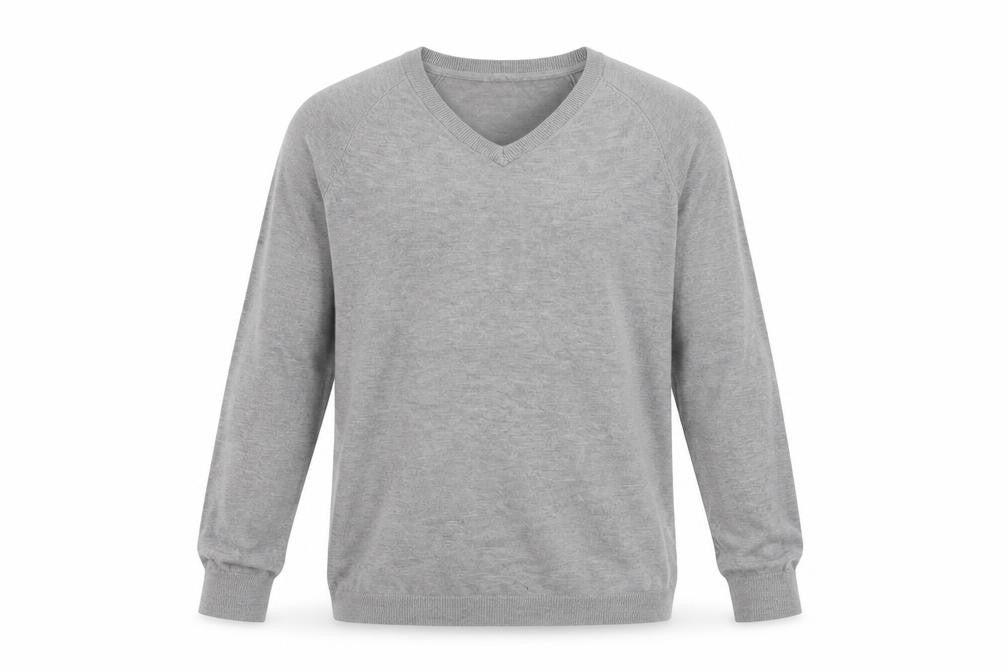 Very Mens Grey V-Neck Viscose Pullover Jumper Size L