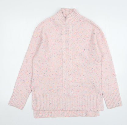 Khost Womens Pink High Neck Acrylic Pullover Jumper Size 8