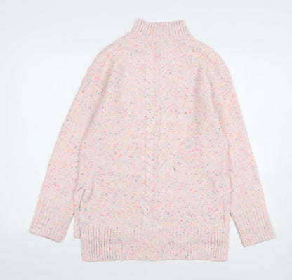 Khost Womens Pink High Neck Acrylic Pullover Jumper Size 8
