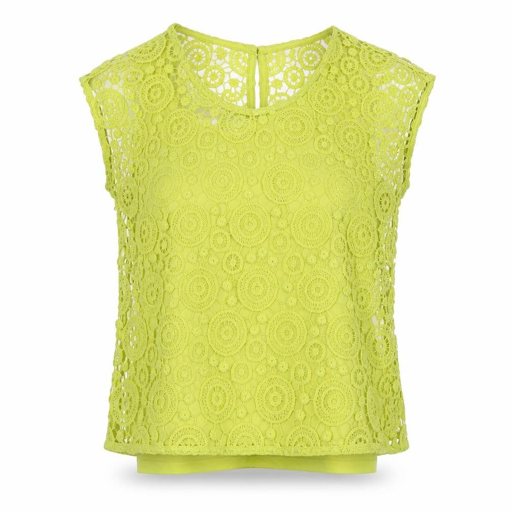 NEXT Womens Green Geometric Polyester Basic Blouse Size 10 Round Neck