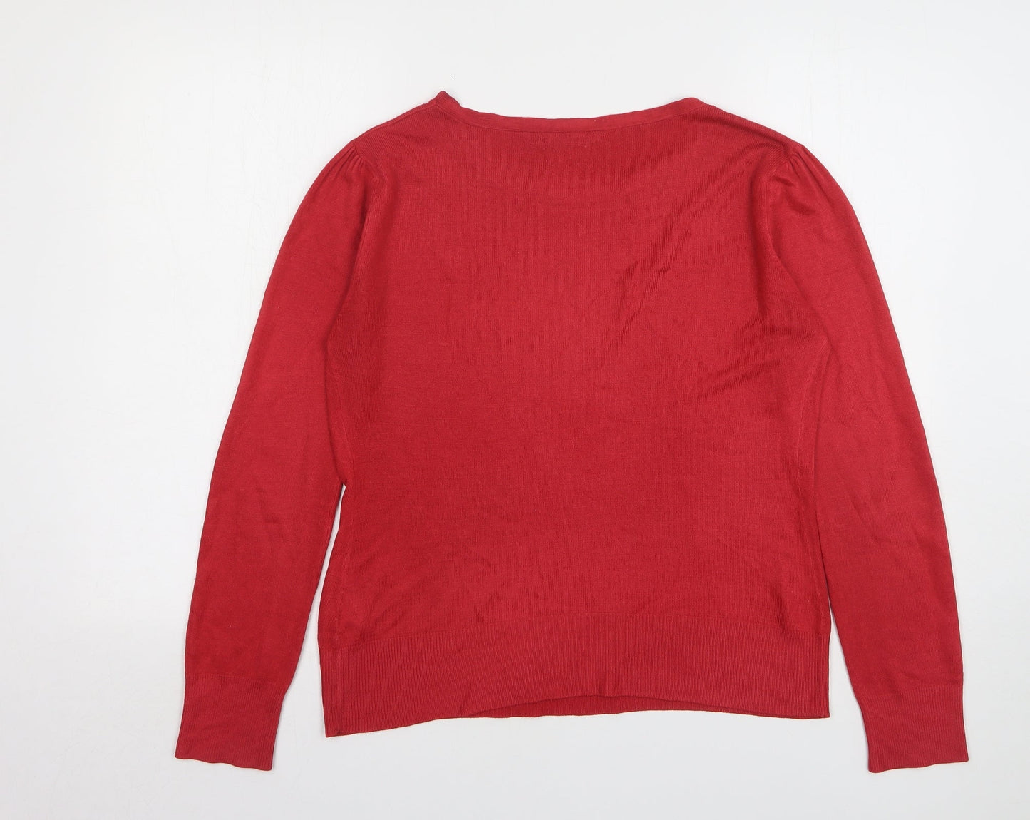 Atmosphere Womens Red Round Neck Polyester Pullover Jumper Size 14