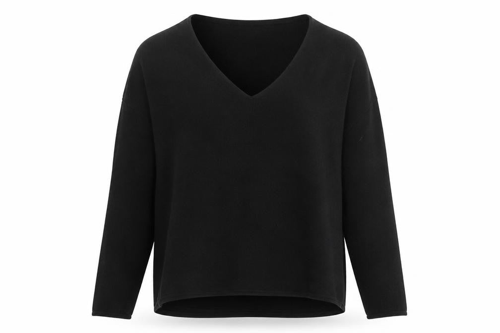 River Island Womens Black V-Neck Nylon Pullover Jumper Size 10