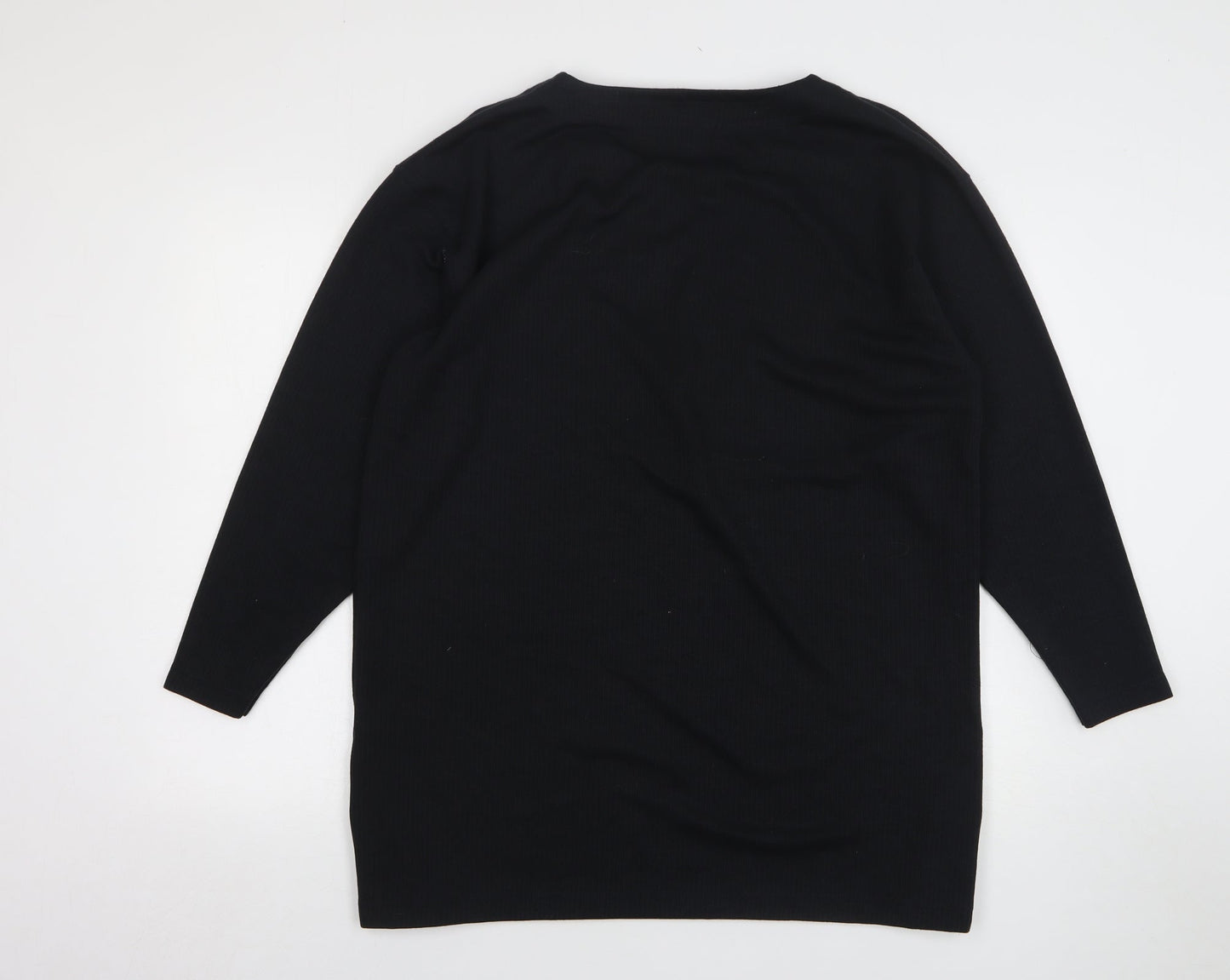 South Lodge Womens Black Round Neck Polyester Pullover Jumper Size M