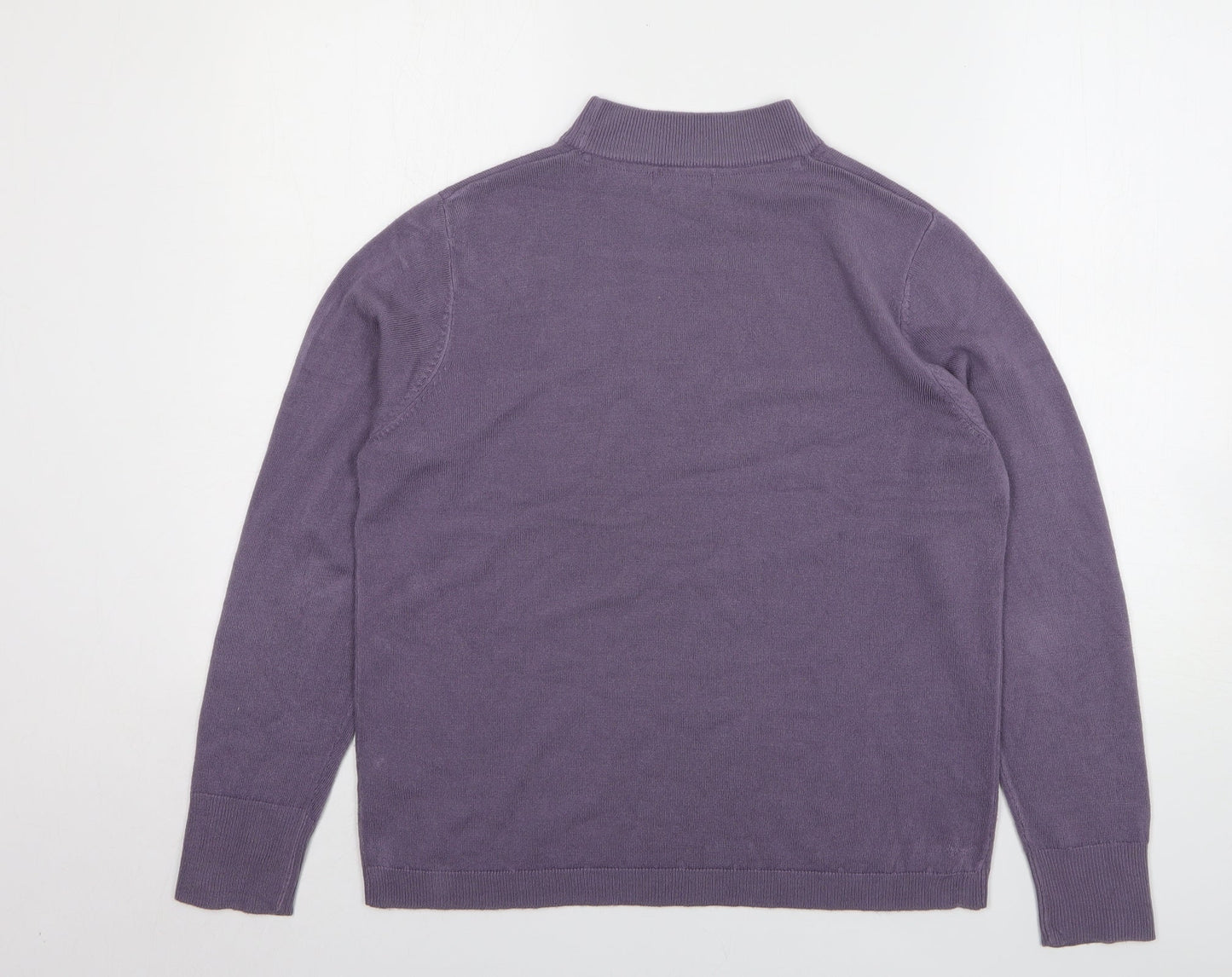 Mia Moda Womens Purple High Neck Acrylic Pullover Jumper Size L