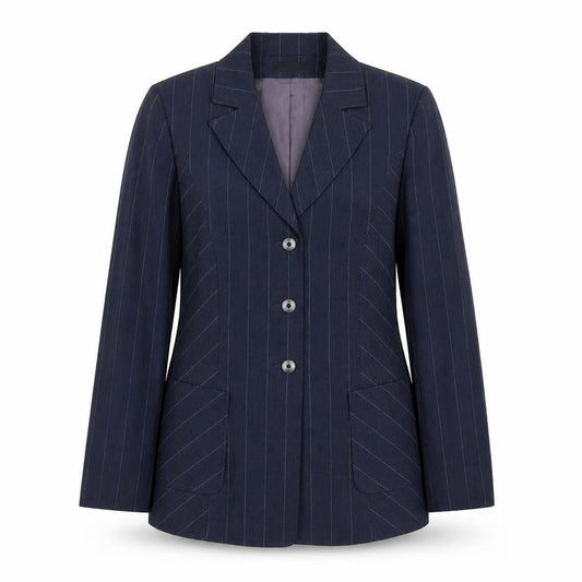 APANAGE Womens Blue Striped Wool Jacket Suit Jacket Size 16