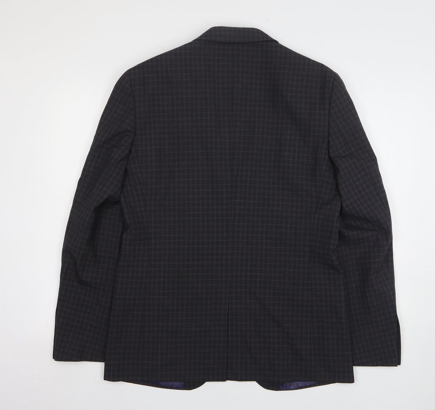 Marks and Spencer Mens Grey Check Wool Jacket Suit Jacket Size 38