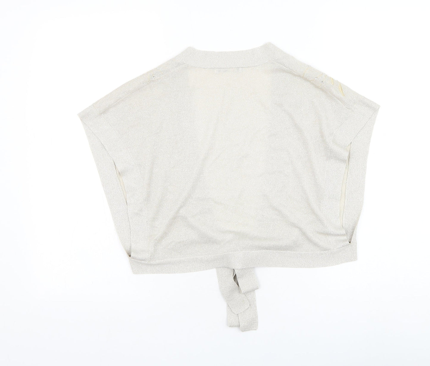 Viz A Viz Womens Gold Square Neck Viscose Cardigan Jumper Size 14