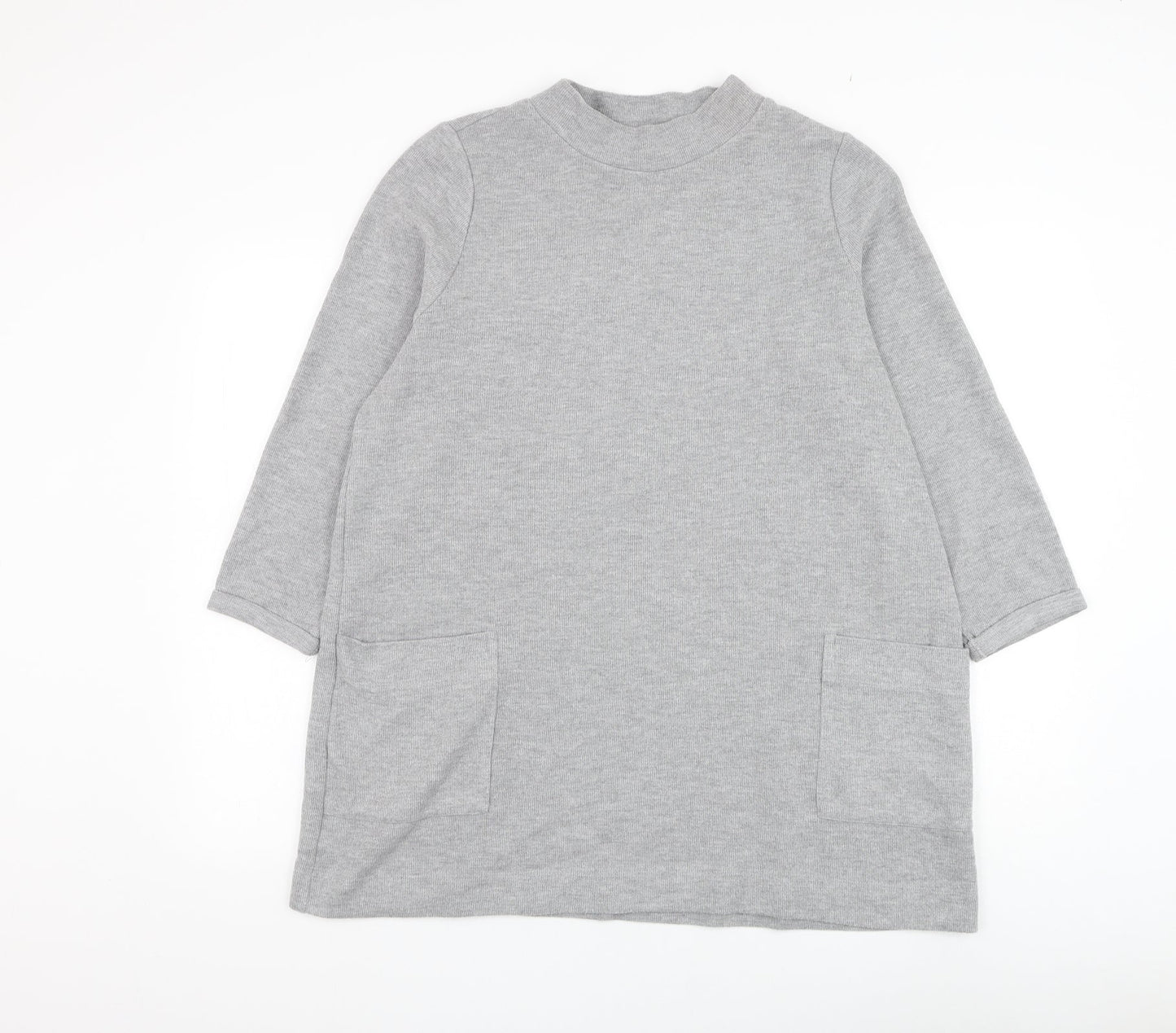 Marks and Spencer Womens Grey Round Neck Polyester Pullover Jumper Size 18