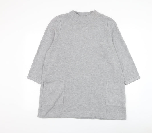 Marks and Spencer Womens Grey Round Neck Polyester Pullover Jumper Size 18