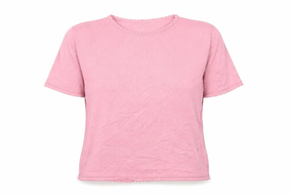 Preworn Womens Pink Round Neck Polyester Pullover Jumper Size L