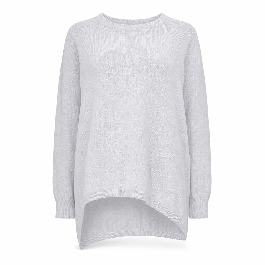 River Island Womens Silver Round Neck Viscose Pullover Jumper Size 12