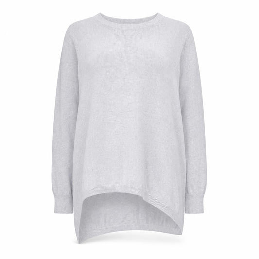 River Island Womens Silver Round Neck Viscose Pullover Jumper Size 12