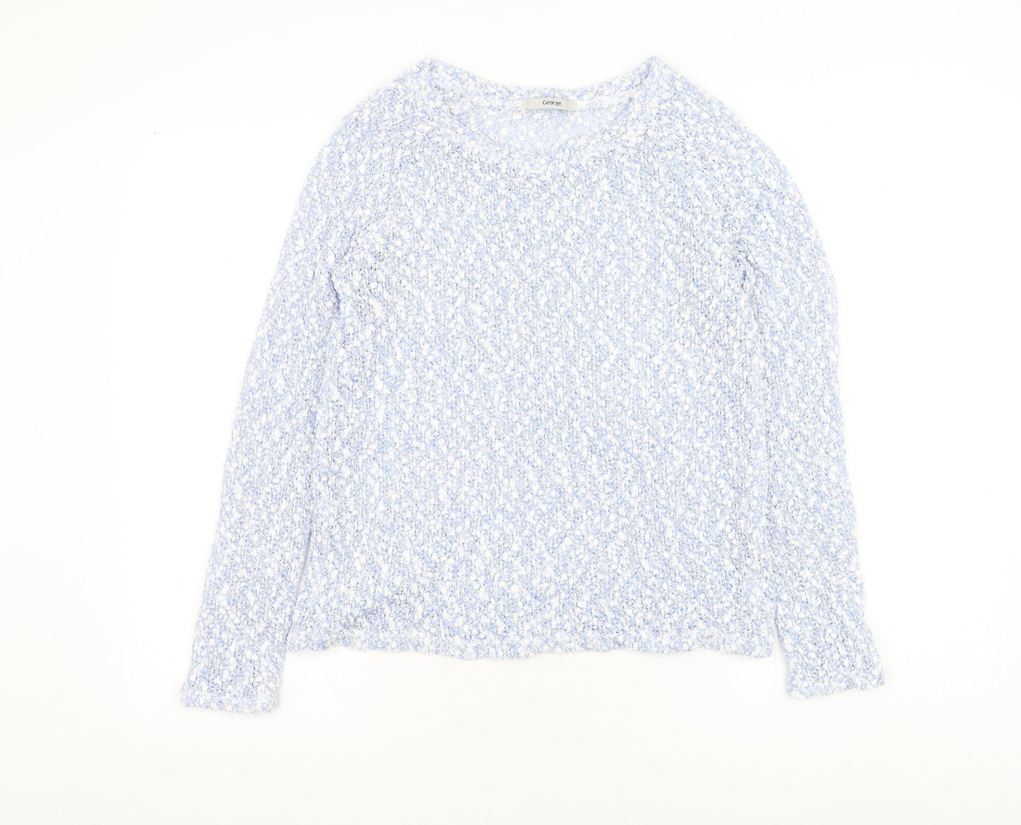 George Womens Blue Round Neck Polyester Pullover Jumper Size 10