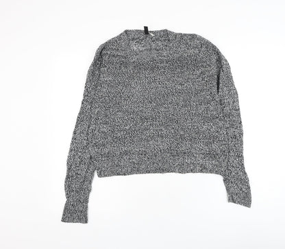 Divided by H&M Womens Black Round Neck Acrylic Pullover Jumper Size S