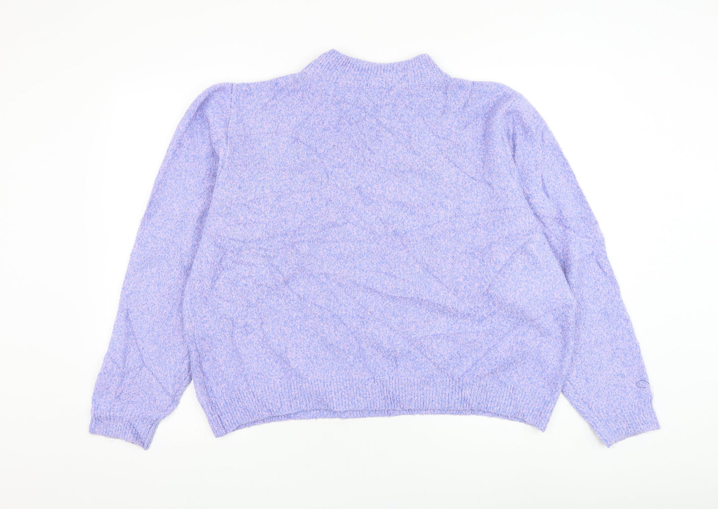 Zara Womens Purple Mock Neck Polyester Pullover Jumper Size S